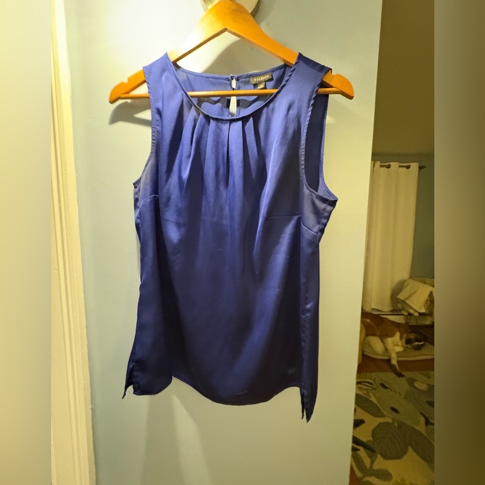 Royal blue Talbots sleeveless blouse